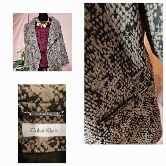 Calvin KLEIN Black And Gray Soft Jacket Size Large - Picture 12 of 12